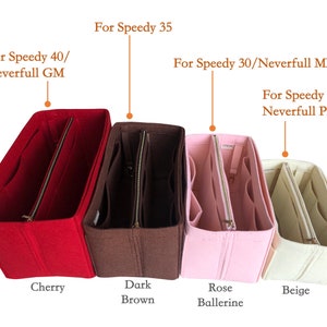 Customizable Organizer w/ Detachable Zipper Bag, Tote Felt Purse Insert, Cosmetic Makeup Diaper Handbag, Zipped Belongings Pocket image 5