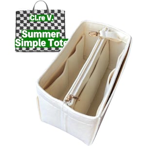 For [Summer Simple Tote] Bag Organizer, 3mm Felt Purse Insert Liner Protector Lining Organiser (w/ Detachable Zipper Bag)