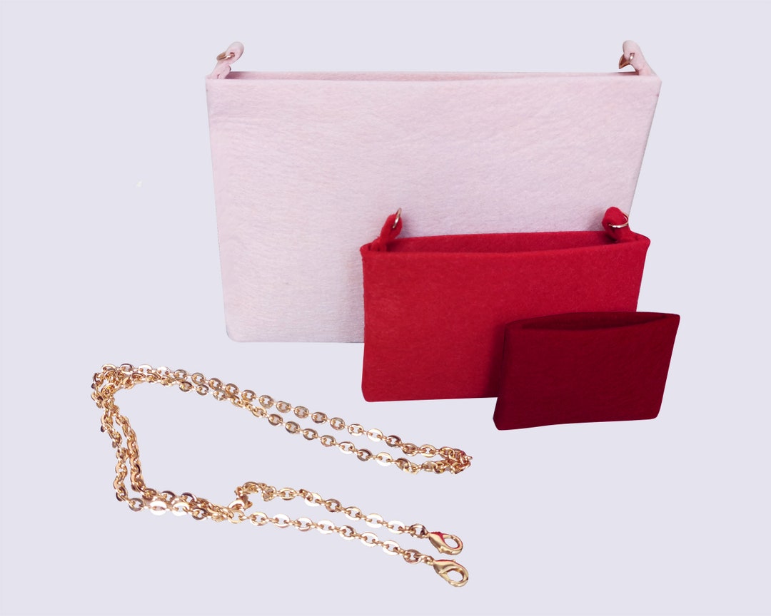 LV Kirigami Pouch Pink Red Insert / Organizer / Shaper / Extended D Ring  From US