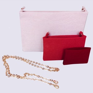Organiseur pour [KIRIGAMI POCHETTE] (sac 3 en 1) insert en feutre avec bandoulière chaîne, dissimulé au sac à bandoulière, organisateur de sac à main