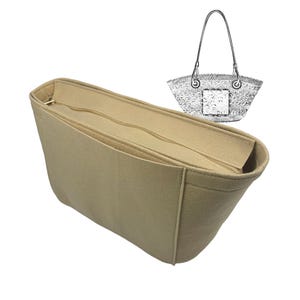 For [Anagram Basket] Felt Bag Insert Organizer, Large Medium Small Zipper Pocket, Top Zip Cover, Key Chain Hook, Purse Organiser