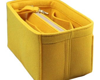 Customizable Organizer (w/ Detachable Zipper Bag), Tote Felt Purse Insert Cosmetic Makeup Diaper Handbag Zipped Belongings Pocket
