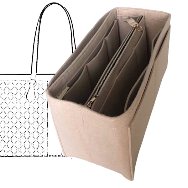 Organizzatore per Ophidia GG Soft Tote (w / Detachable Zipper Bag) Tote Felt Purse Insert Handbag Shaper Fit Laptop iPad