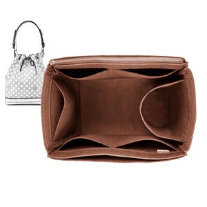 For [NOE, NOE BB, Petit Noe] Bucket Bag Organizer, Maxi Sling Nano Insert Organiser (Single Zipper with Water Bottle Holder)