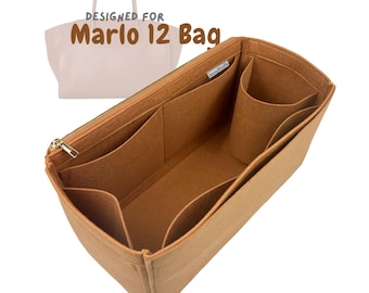 Para [Marlo 12 Bag] Organizador de bolsos, forro para bolso tote (con cremallera simple y portabotellas)