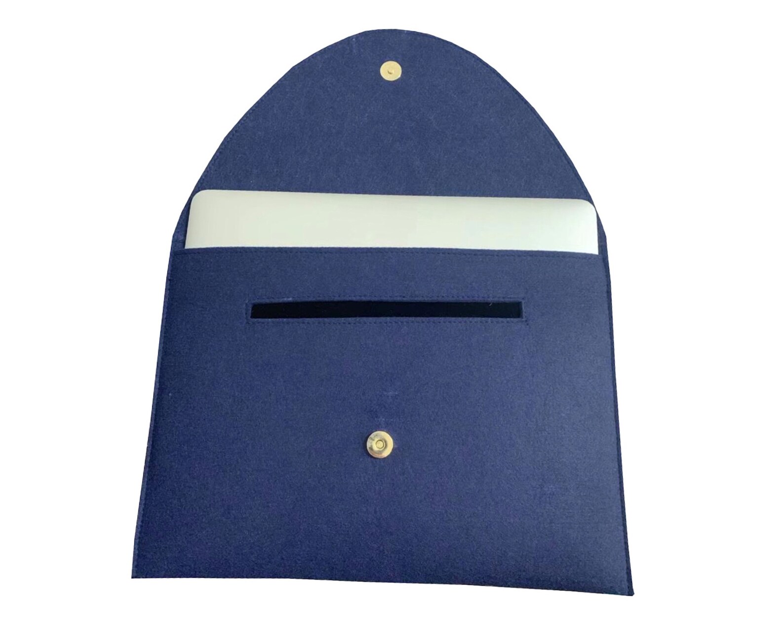 Felt Laptop Bag Organizer Sleeve Pocket With Metal Etsy