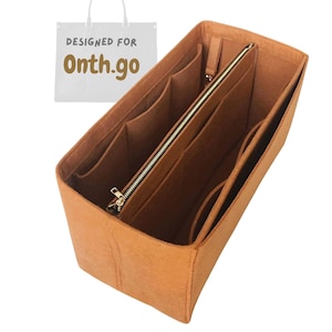 Für [Onth.go, Large Medium Small, GM MM PM Bb, East West] Einkaufstasche Organizer, Filzeinsatz Geldbörse Organizer Shaper (mit abnehmbarer Reißverschlusstasche)