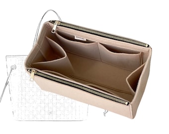 Neverfull GM MM PM Bag Organizer (w / doppie tasche con cerniera), inserto per borsa in feltro, borsa per pannolino cosmetico cerniera in metallo ciliegia oro