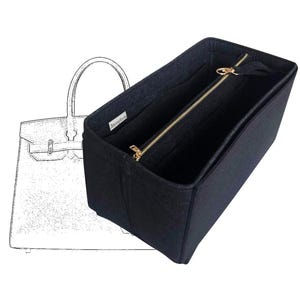 Organizer für [Birkin 25/30/35/40] (Stil B, mit abnehmbarer Reißverschlusstasche) Tote Filz Geldbörse Insert Organizer