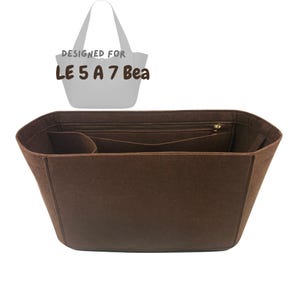 For [LE 5 A 7 Bea] Tote Bag Purse Insert Organizer, Felt Organiser Liner Shaper (Style Oblong)