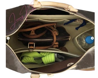 For [Keepall Bag] Organizer, 25 35 45 50 55 60 City XS, Tote Purse Insert Liner Duffel Organiser (3mm Felt, Water Bottle Holder)