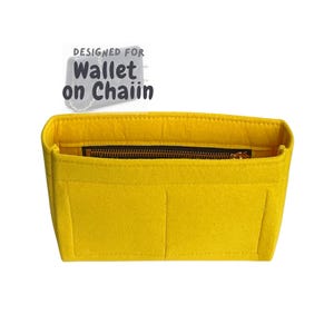 Para [Cartera en Cadena] Classic 19, Organizador de Monedero con Bolsillo con Cremallera, Delgado (Delgado con Cremallera)