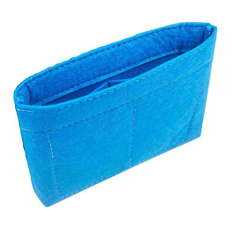 Organizador de bolsos, protector de forro (diseño delgado), personalizable en cualquier tamaño, inserto para bolso de mano, maquillaje y cosméticos. Light Blue