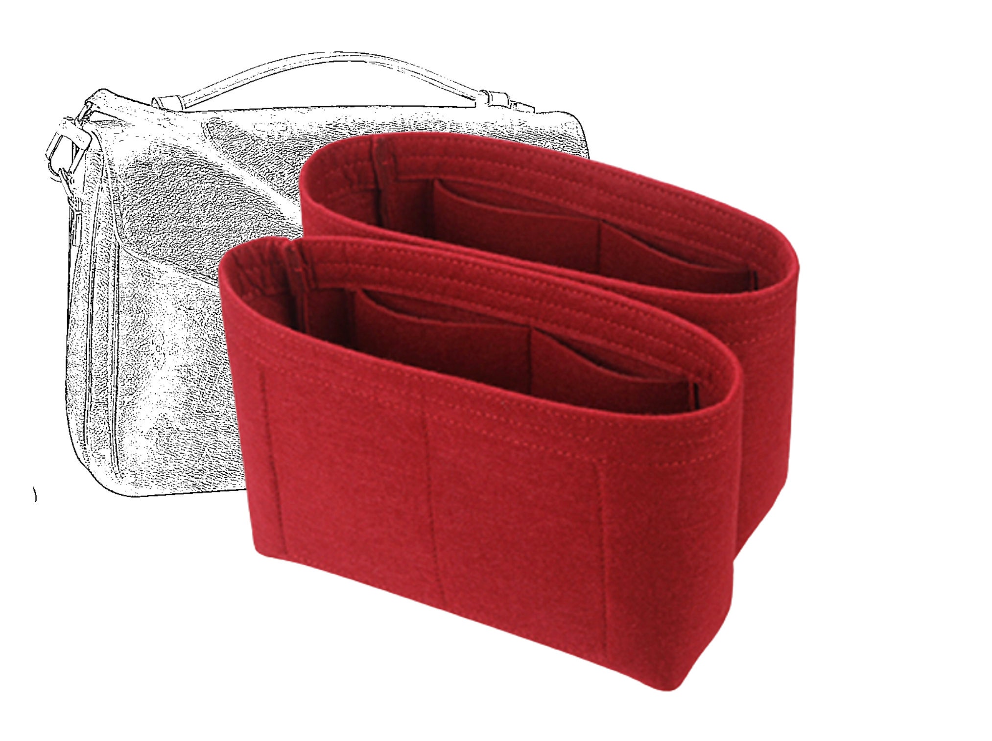 For [Small Classic Double Flap] (Slim with Zipper) Purse Insert Bag  Organizer Shaper, Liner Protector - JennyKrafts