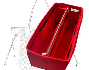 Organizador Neverfull GM MM PM (con bolsa con cremallera desmontable), inserto de fieltro para bolso de mano, bolsillo dorado con cremallera para portátil y iPad.