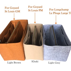 Le Pliage Organizer 3mm Felt, Detachable Pouch w/ Metal Zip, Tote Purse Insert, Cosmetic Makeup Diaper Handbag Bag image 5