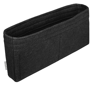 Organizador de bolsos, protector de forro (diseño delgado), personalizable en cualquier tamaño, inserto para bolso de mano, maquillaje y cosméticos. Negro