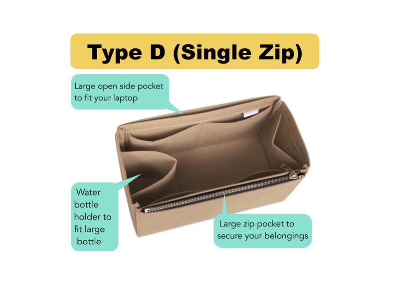 JennyKrafts bag organizer type D single zip
