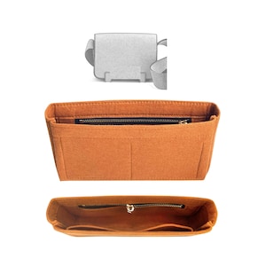 For [Geta Bag] Purse Insert Organizer, Shaper Liner Organiser, Lining Protector, Slim with Zipper Pocket, Golden or Silver Zipper (SlimZip)