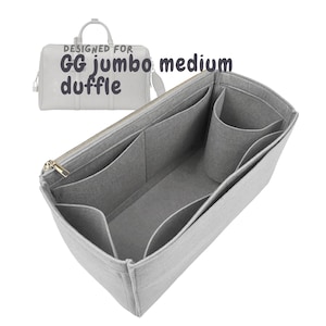 För [GG jumbo medium duffelväska] Insatsorganisatör, GG präglad duffelväska (med enkel dragkedja och vattenflaskhållare)