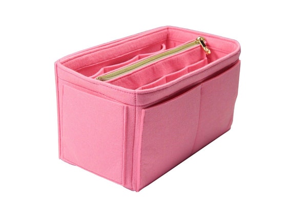 Purse Organizer Insert for Chanel 19 Large Bag Organizer with Side Zipper Pocket Pink 1016 27 * 8 * 15cm