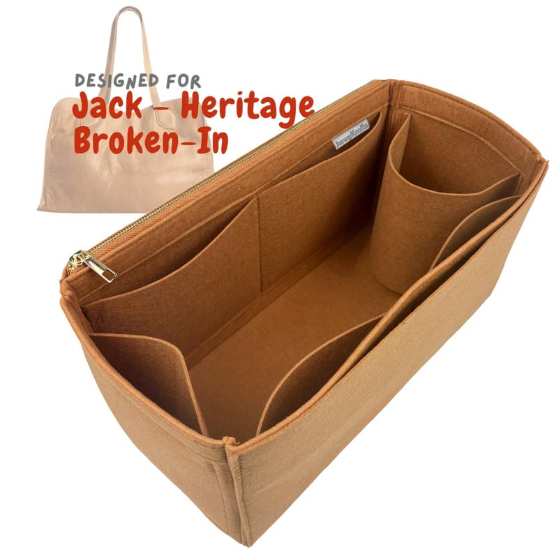 Per [Jack Heritage Borsa in pelle anticata] Organizer da inserire, Zebra Leopard Nero Espresso Marrone Chiaro, Borsa (con cerniera singola e porta borraccia) immagine 1