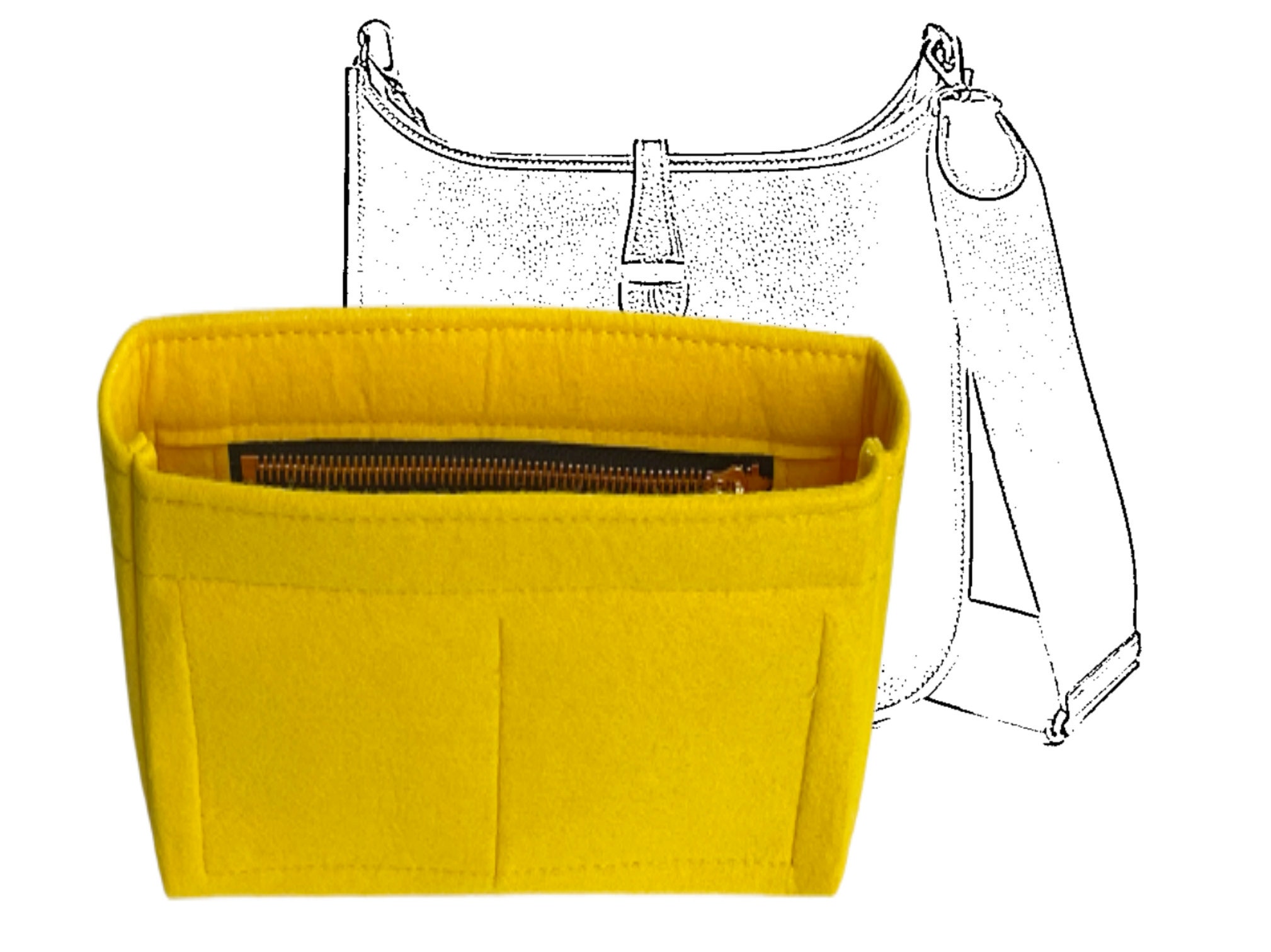  Bag Insert Bag Organiser for Hermes Cabasellier 31 (Beige) :  Clothing, Shoes & Jewelry