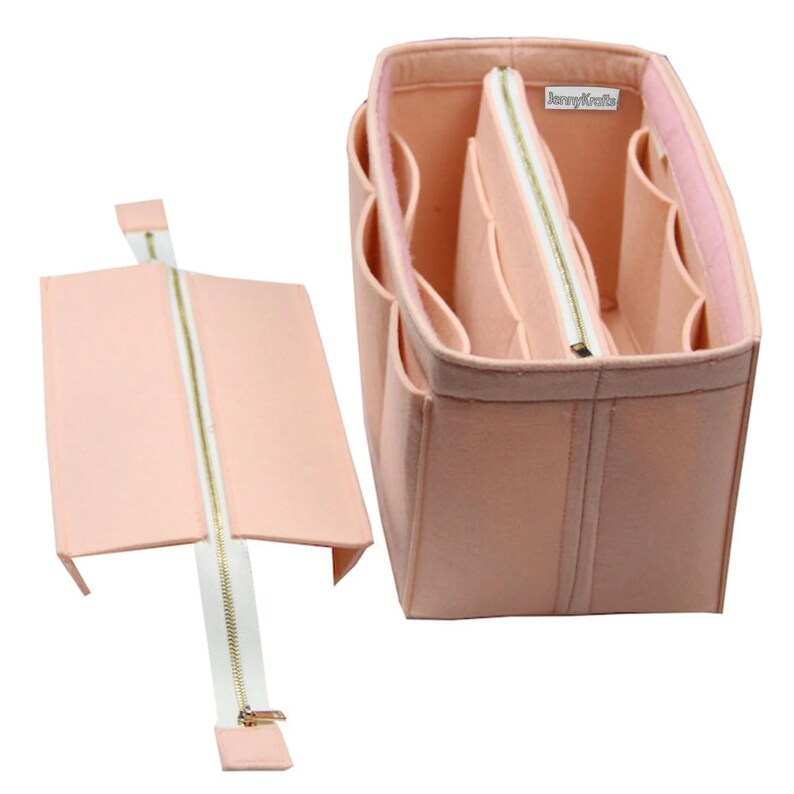Organizer Neverfull GM MM PM (z odpinaną torbą na zamek błyskawiczny), wkładka z filcu do torebki, kieszeń na laptopa i iPada ze złotym zamkiem błyskawicznym zdjęcie 6