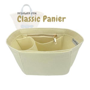 For [Classic Panier Bag] Tote Purse Insert Organizer, Teen Small Medium Large, Felt Organiser Liner Shaper (Style Oblong)