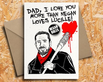 The Walking Dead Zombie Arm Personalised Birthday Card with Negan Badge Option
