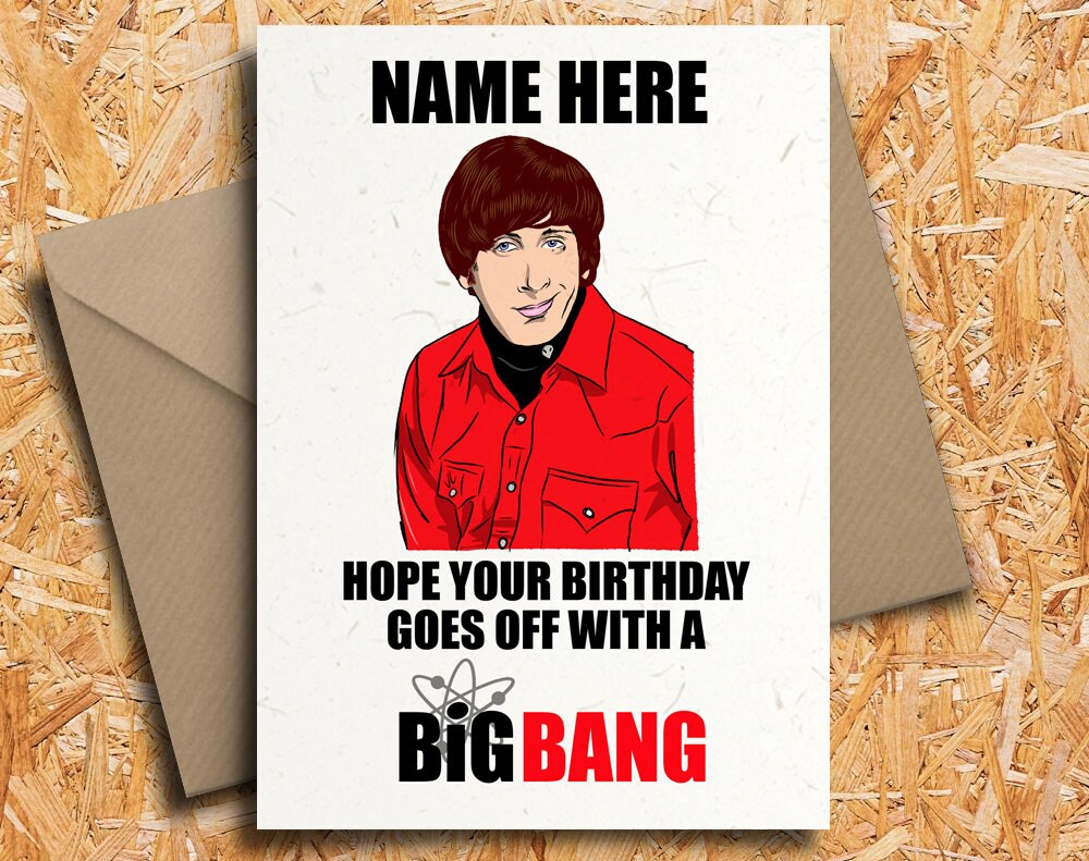 Howard Wolowitz The Big Bang Theory Personalised Birthday Card | Etsy