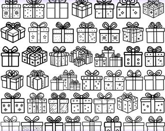 Christmas Present SVG Bundle – 50 Gift Box, Holiday Package, and Bow Designs for Cricut, Silhouette, and Laser Crafts