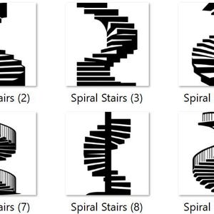 High Quality Spiral Stairs SVG Bundle, Spiral Staircase Svg, Modern ...