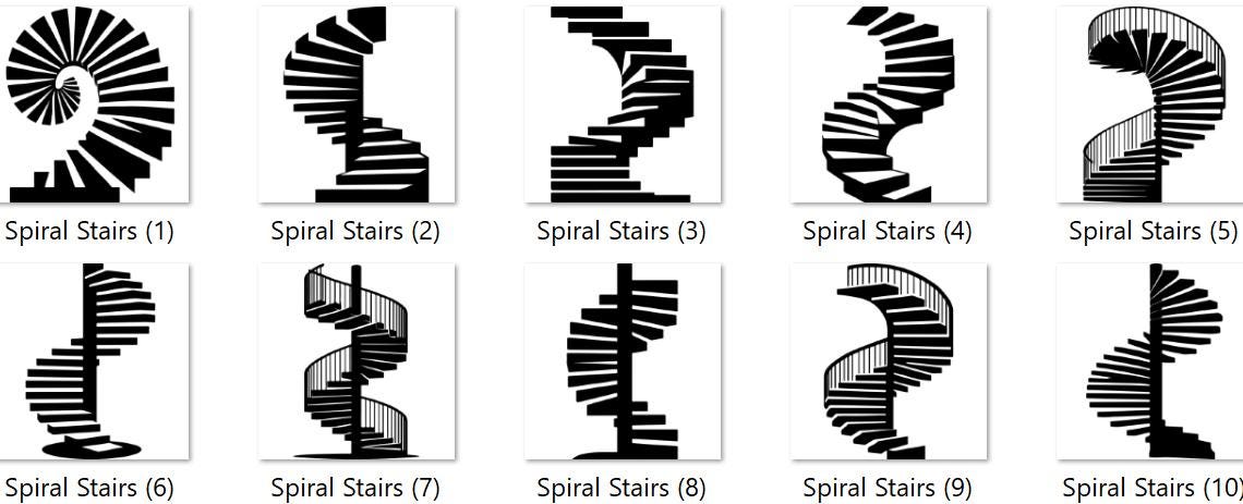 High Quality Spiral Stairs SVG Bundle, Spiral Staircase Svg, Modern ...