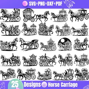 Horse Carriage Svg - Elegant Vintage Design for Crafts and DIY Projects