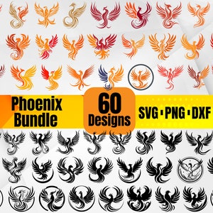 High Quality Phoenix SVG Bundle, Flame Bird svg, Phoenix Bird svg, Phoenix dxf, Phoenix png, Phoenix vector, Phoenix Bird Head svg