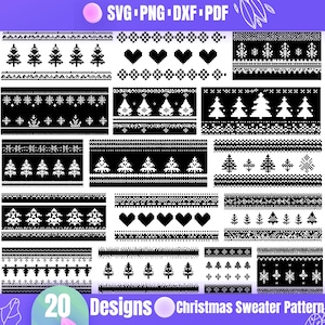 High Quality Ugly Christmas Sweater Pattern Bundle, Christmas sweater svg, Ugly sweater clipart, Holiday sweater pattern,Festive sweater svg