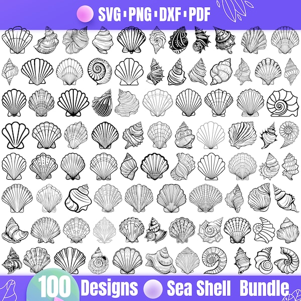 High Quality Sea Shell SVG Bundle, Sea Shell dxf, Sea Shell png, Sea Shell vector, Sea Shell clipart, Sea Shells svg,Sea World svg,Ocean svg