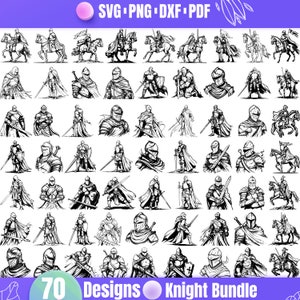 Ritter Vektor Bundle — 70 Mittelalterliche Krieger Illustrationen und Ritterliche Clipart Designs