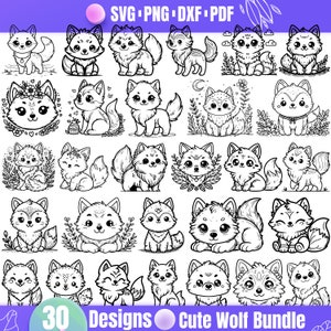 Hoge kwaliteit schattige Wolf SVG bundel, schattige Wolf dxf, schattige Wolf png, schattige Wolf vector, schattige Wolf clipart, Wolf voor kinderen SVG, Happy Wolf SVG