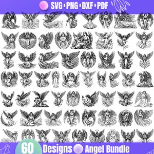 High Quality Angel SVG Bundle, Angel dxf, Angel png, Angel vector, Angel clipart,Angel design, Angel art, Angel with wings, Religious svg