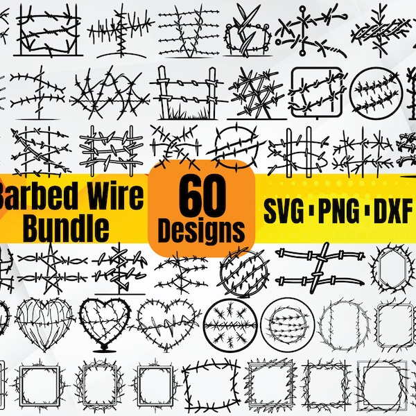 High Quality Barbed Wire SVG Bundle, Barbed Wire Frame svg, Barbed Wire dxf, Barbed Wire png, Barbed Wire eps,Barbed Wire vector