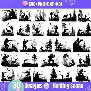 Hochqualitatives Jagdszene SVG-Bundle, Jagdszene dxf, Jagdszene png, Jagdszene vektor, Jagd Clipart, Jagd svg