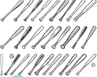 高品質の野球バット SVG バンドル、野球バット dxf、野球バット png、野球バット ベクトル、野球バット クリップアート、野球モノグラム