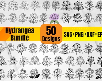 Hydrangea SVG, Hydrangea Flower SVG, Hydrangea Clipart, Hydrangea Files ...