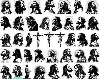 Jesus Christ SVG Bundle: Religious Vector Clipart (40 Designs) (Digital Download)