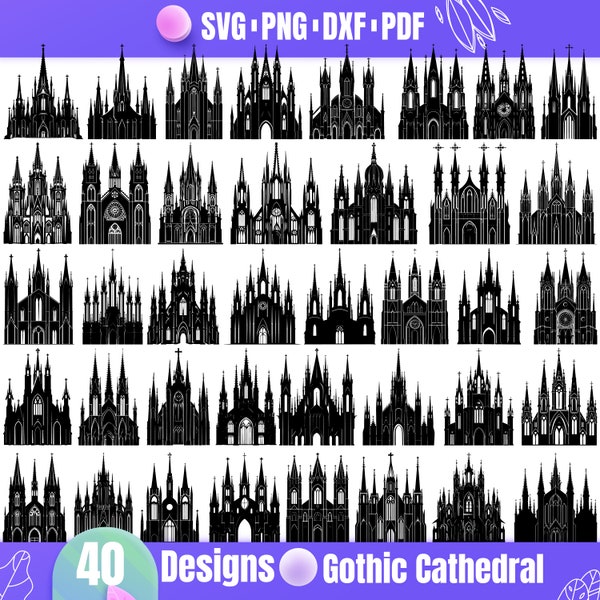 High Quality Gothic Cathedral SVG Bundle, Gothic Cathedral dxf, Gothic Cathedral png, Gothic Cathedral vector, Gothic Cathedral clipart