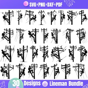 High Quality Lineman SVG Bundle, Lineman dxf, Lineman png, Lineman vector, Lineman clipart,Electrician svg,Power Pole svg,Electrical Lineman