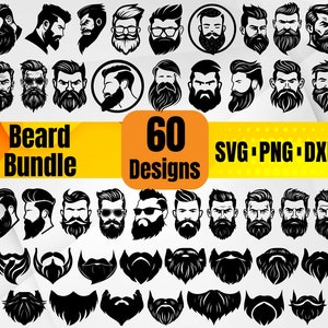 Beard Svg - Stylish Facial Hair Design for DIY Projects