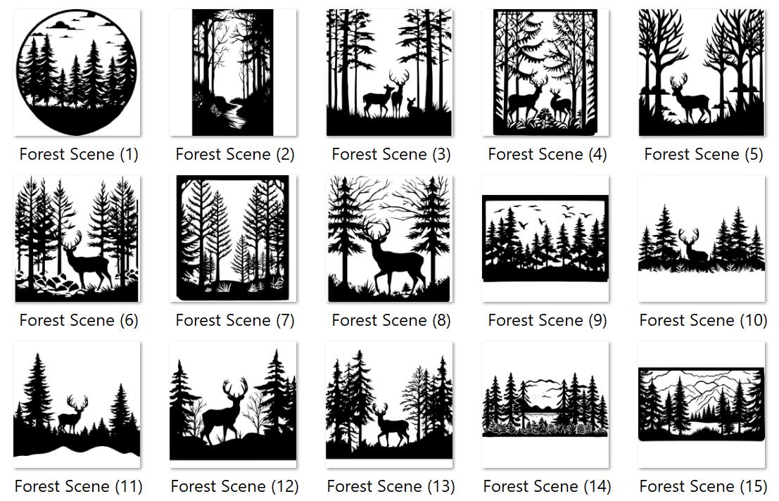 High Quality Forest Scene SVG Bundle, Forest Scene Dxf, Forest Scene ...